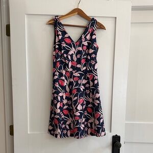 Draper James Navy and Pink Floral Dress